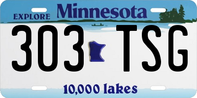 MN license plate 303TSG