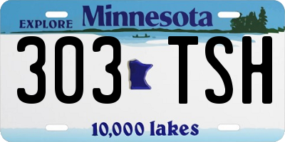 MN license plate 303TSH