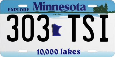 MN license plate 303TSI