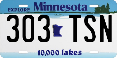 MN license plate 303TSN