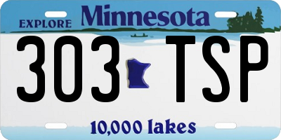 MN license plate 303TSP