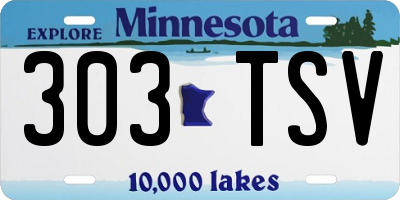 MN license plate 303TSV