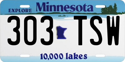 MN license plate 303TSW