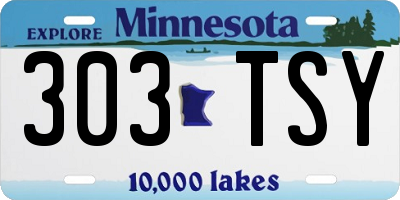 MN license plate 303TSY