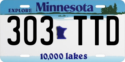 MN license plate 303TTD
