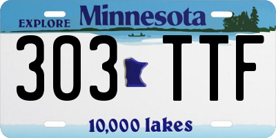 MN license plate 303TTF