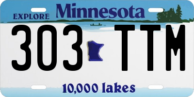 MN license plate 303TTM