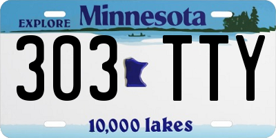 MN license plate 303TTY