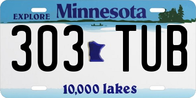 MN license plate 303TUB