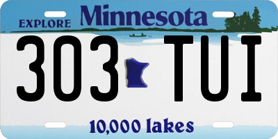 MN license plate 303TUI