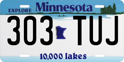 MN license plate 303TUJ