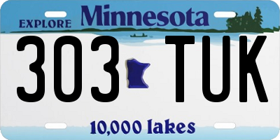 MN license plate 303TUK