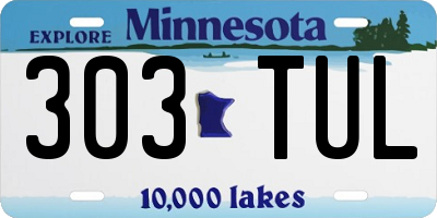 MN license plate 303TUL