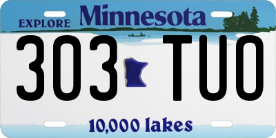 MN license plate 303TUO