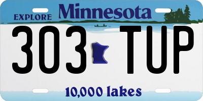 MN license plate 303TUP