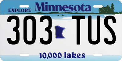 MN license plate 303TUS
