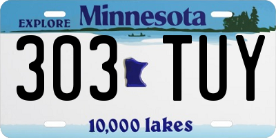 MN license plate 303TUY