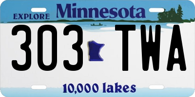 MN license plate 303TWA