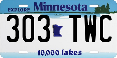 MN license plate 303TWC