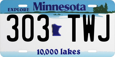 MN license plate 303TWJ