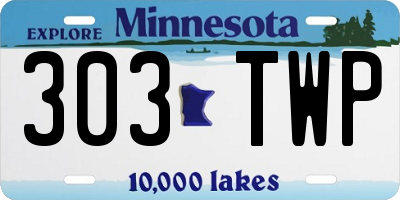 MN license plate 303TWP