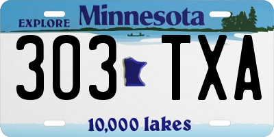 MN license plate 303TXA
