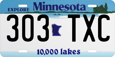 MN license plate 303TXC