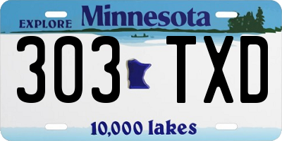 MN license plate 303TXD