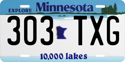 MN license plate 303TXG
