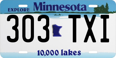 MN license plate 303TXI