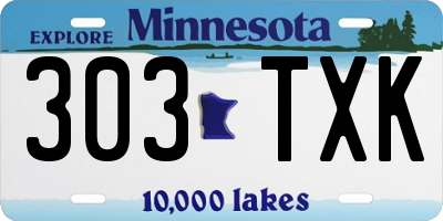 MN license plate 303TXK