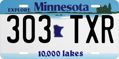 MN license plate 303TXR