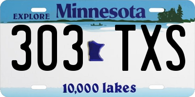 MN license plate 303TXS