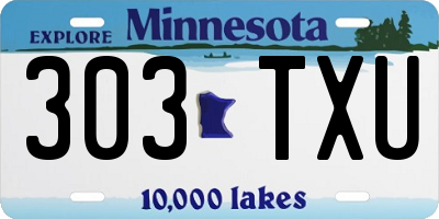 MN license plate 303TXU