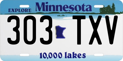 MN license plate 303TXV