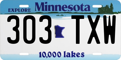 MN license plate 303TXW