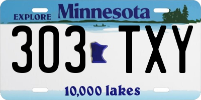 MN license plate 303TXY