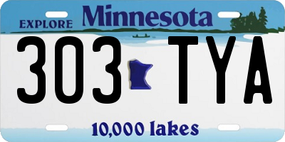 MN license plate 303TYA
