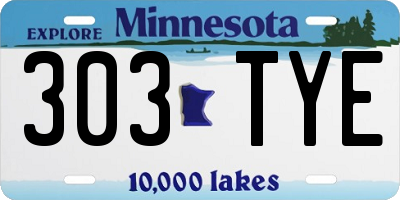 MN license plate 303TYE
