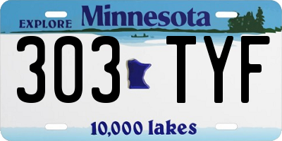 MN license plate 303TYF