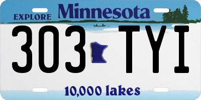 MN license plate 303TYI