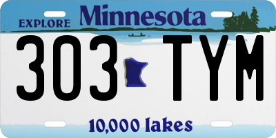 MN license plate 303TYM