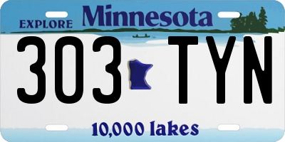 MN license plate 303TYN