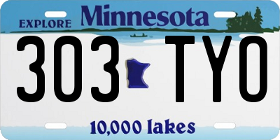 MN license plate 303TYO