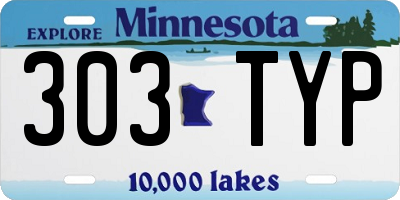 MN license plate 303TYP