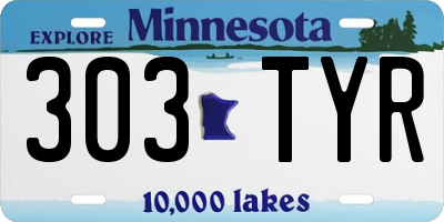 MN license plate 303TYR