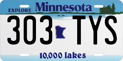 MN license plate 303TYS