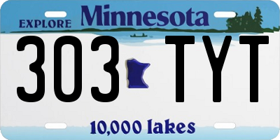 MN license plate 303TYT