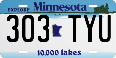 MN license plate 303TYU