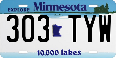 MN license plate 303TYW